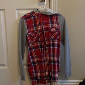 full tilt flannel with sleeves and hood, size small